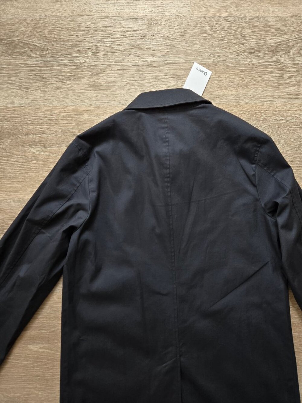 Quince Comfort Stretch Trench Coat Midnight Black Medium New With Tags No Belt - Picture 13 of 15